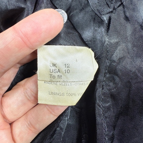 Vintage Jaeger Plaid Blazer Black Tan Wool Blend Sparkle‎ Button Jacket Women M - Picture 6 of 10